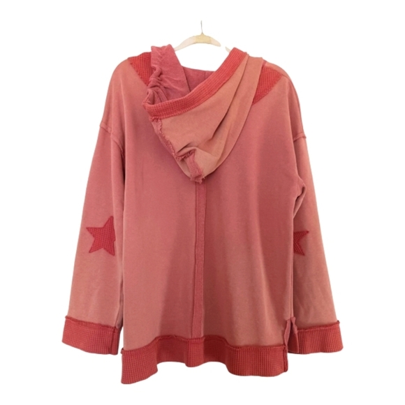 POL Distressed Muted Mauve Oversized Hoodle Waffle Trim And Stars - Picture 3 of 9